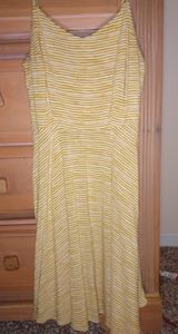Yellow and white striped summer dress